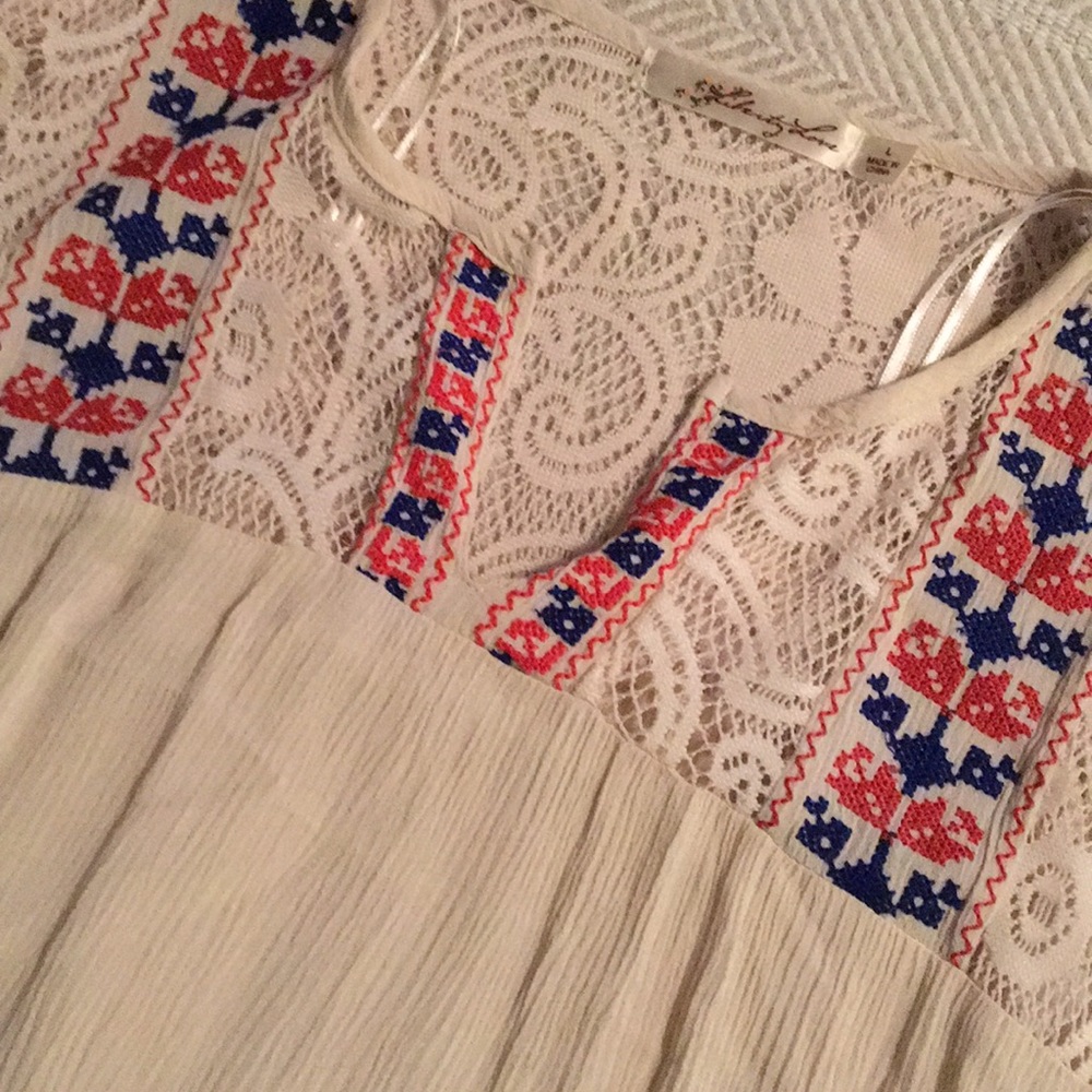 Light weight 3/4 sleeve prairie top